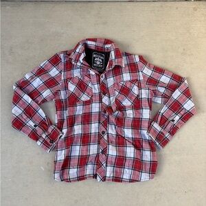 Vans Red and White Plaid Shirt